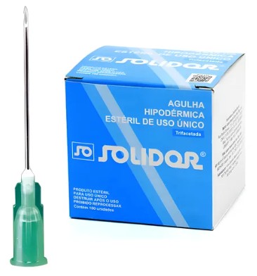 Agulhas Hipodérmicas Solidor (Caixa com 100)