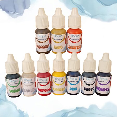 Kit 10 Pigmentos Base Água Suncristal - Alto Rendimento
