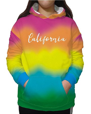 rainbow color moletom com capuz