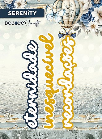 Aplique Acrílico  Palavras Serenity - 3 unidades