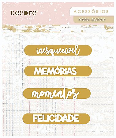 Aplique Acrílico Palavras - 3 unidades