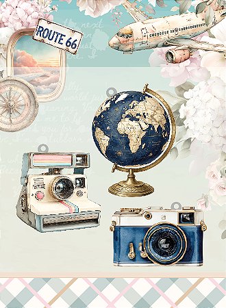 Chaveiro Colecionando Destinos com Correntinha | 5 unidades