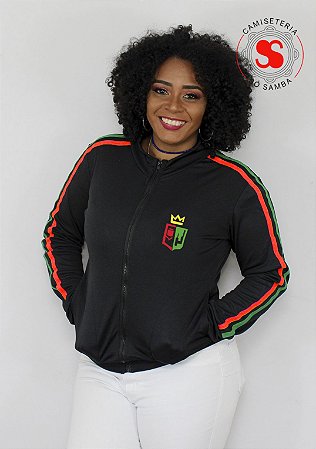 JAQUETA COM ZÍPER GRANDE RIO PRETA