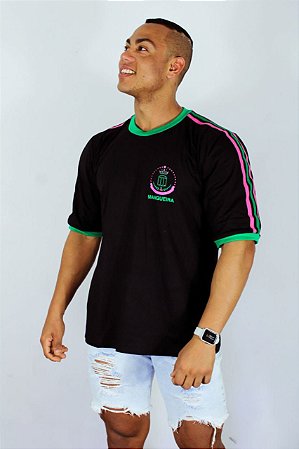 CAMISETA COM VIÉS MANGUEIRA PRETA