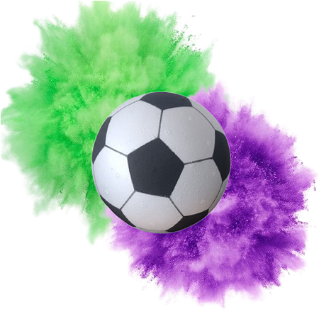 Bola Futebol para Chá Revelação (tema tradicional) 2 Cores: Lilás e Verde