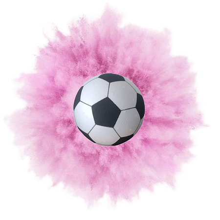 Bola Futebol para Chá Revelação (tema tradicional) Cor Rosa 200g