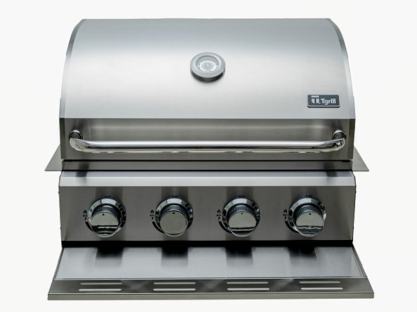 Churrasqueira a gás em inox embutir ou bancada 4 queimadores