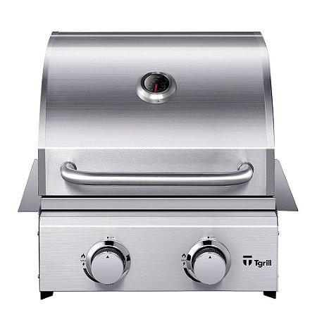 Churrasqueira a gás em inox embutir ou bancada 2 queimadores modelo T200 TGrill