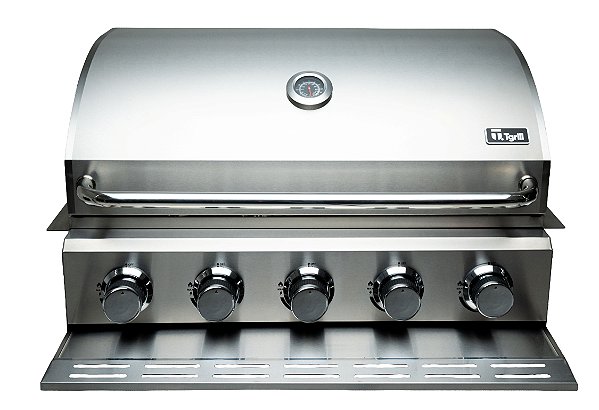 Churrasqueira a gás em inox embutir ou bancada 5 queimadores