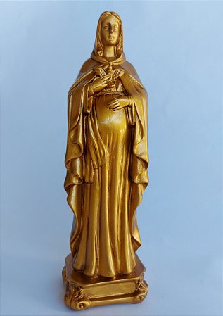 Nossa Senhora da Doce Espera - Dourada - 21cm - Acabamento Premium