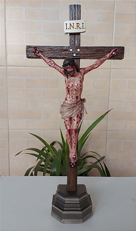 Crucifixo de Mesa 49cm - Cristo (25cm) - Resina Premium