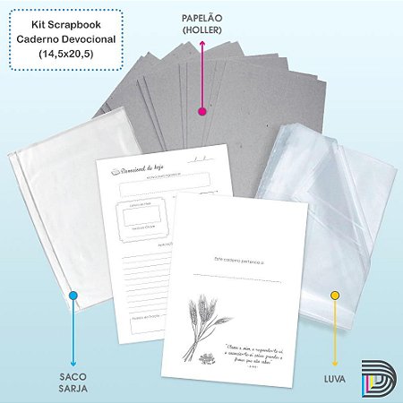 Caderno Devocional | Kit Scrapbook | 14,5x20,5cm