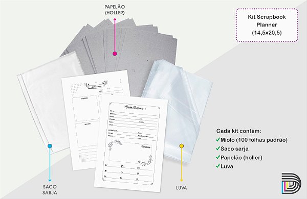 Miolo de Planner 2026 | Kit Scrapbook | 14,5x20,5cm