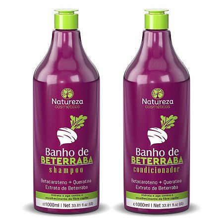 BETERRABA - SHAMPOO E CONDICIONAR 1L - NATUREZA COSMÉTICOS
