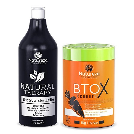 ESCOVA PROGRESSIVA DE LEITE + BTOX DE CENOURA - NATUREZA COSMÉTICOS
