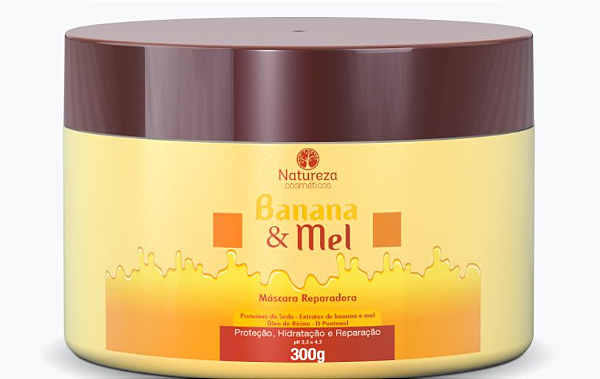 MÁSCARA BANANA & MEL REPARADORA 300G - NATUREZA COSMÉTICOS.