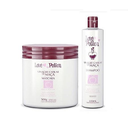 SHAMPOO + MÁSCARA DE VINAGRE DE MAÇÃ 500 G  - LOVE POTION