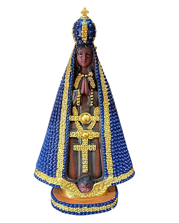 imagem de Nossa Senhora Aparecida de resina 20cm com bolinhas