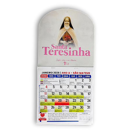 Calendário Católico 2026 -Santa Teresinha do Menino Jesus