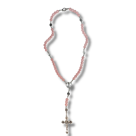 Terço Marmorizado com Medalha de Nossa Senhora Aparecida - 41cm