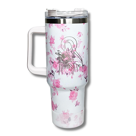 Copo Térmico Rosa de Santa Teresinha do Menino Jesus - 1,2L