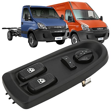 Botão Vidro Elétrico Iveco Daily 2012 a 2018 - Lado Esquerdo com Retrovisor  Elétrico