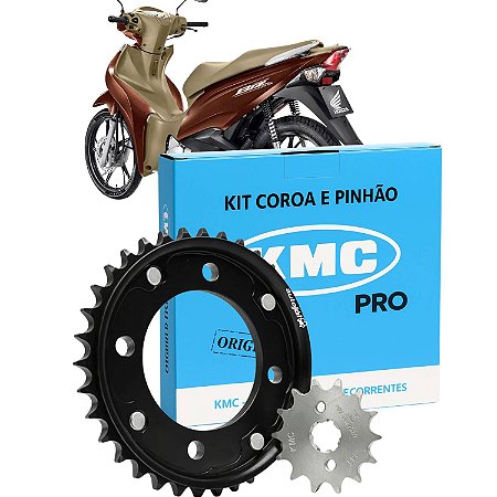 Kit Coroa Pinhão Biz 110 2016 a 2024 Aço 1045 KMC PRO