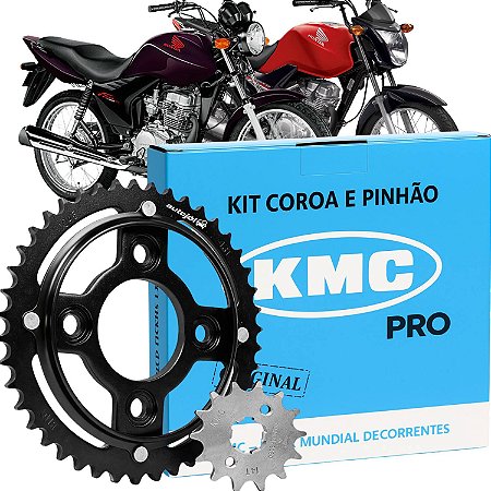 Kit Coroa Pinhão Fan 125 2009 a 2018 Aço 1045 KMC PRO