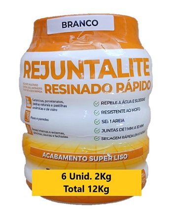 REJUNTALITE RESINADO BRANCO 6x2KG