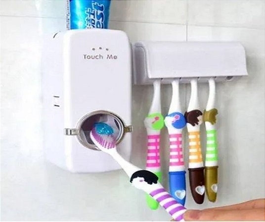 Dispenser Automático Pasta De Dente Com Suporte P/ Escovas