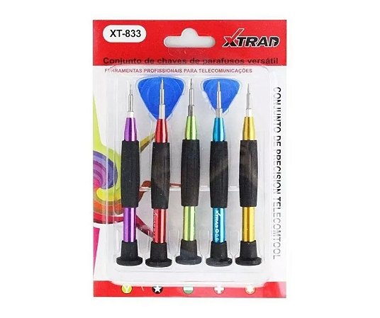 Jogo De Chaves Para Manutençao De Celulares Kit 7 Em 1 XT-833