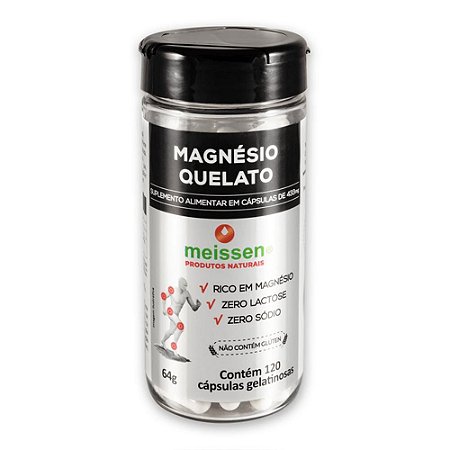 Magnésio Quelato 433mg 120 cápsulas - Meissen