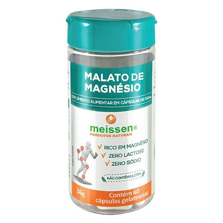 Malato de Magnésio 500mg 60 cápsulas - Meissen