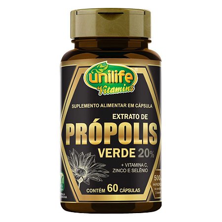 Extrato de Própolis Verde 500mg 60 cáps - Unilife