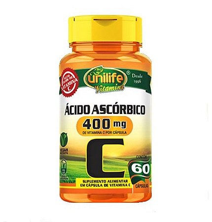 Ácido Ascórbico - Vitamina C Pure 750mg 60 cáps - Unilife