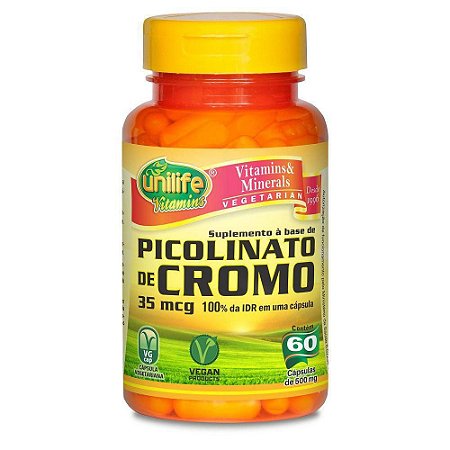 Picolinato de Cromo 500mg 60 cáps - Unilife