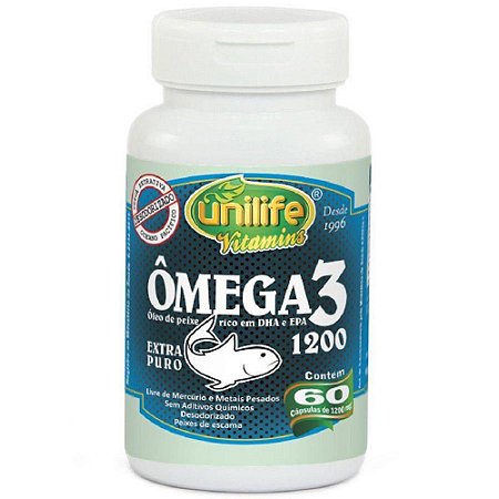 Óleo de Peixe Ômega 3 1200mg 60 cáps - Unilife