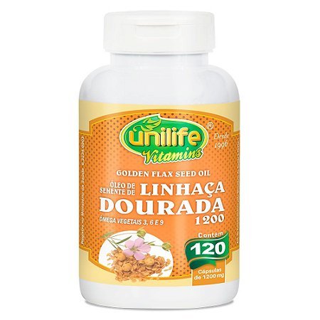 Óleo de Linhaça Dourada 1200mg 120 cáps - Unilife
