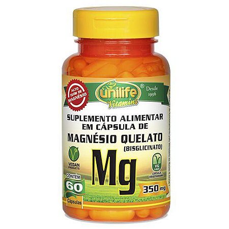 Magnésio Quelato MG 350mg 60 cáps - Unilife