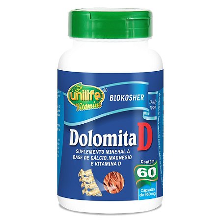 Dolomita D 950mg 60 cáps - Unilife