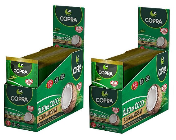 Kit 2uni Óleo de Coco Extra Virgem em sachê (40x 15ml) - Copra