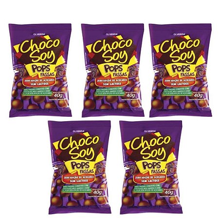5uni Pops Passas 40gr - Chocosoy