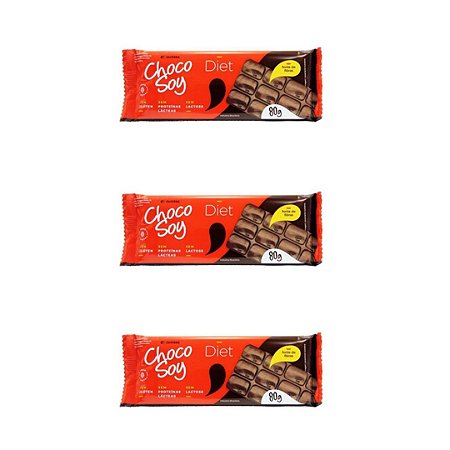 3uni Barra Diet 80gr - Chocosoy
