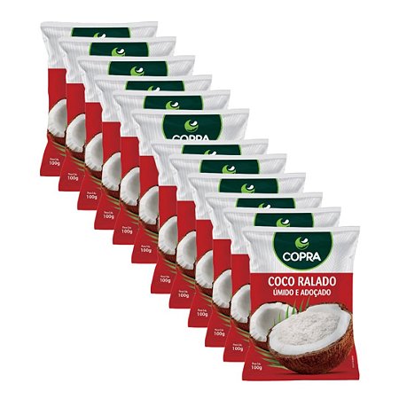 12uni Coco Ralado Fino Umido Adoçado 100gr - Copra (val. 07/abr/23)
