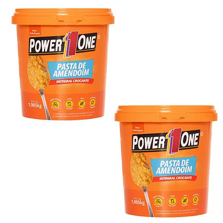 Kit 2uni Pasta de Amendoim Crocante 1,005kg - Power1One - Fast Flash