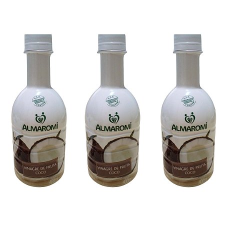 Kit 3uni Vinagre de Fruta Coco 400ml - Almaromi