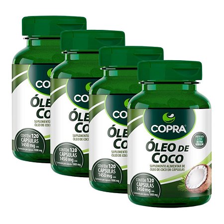 Kit 4uni Óleo de Coco Extravirgem 120 cáps - Copra
