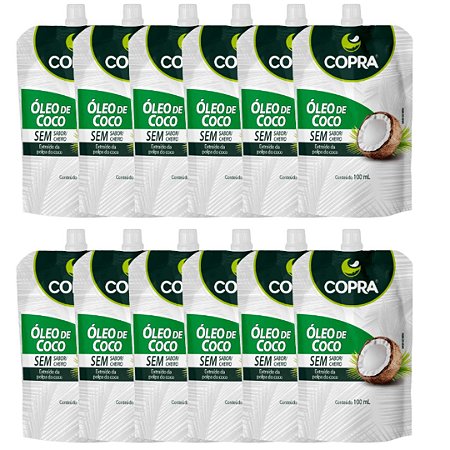Kit 12uni Óleo de Coco (sem sabor) 100ml Pouch - Copra