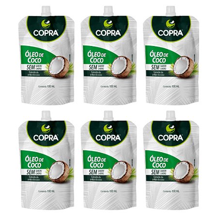 Kit 6uni Óleo de Coco (sem sabor) 100ml Pouch - Copra