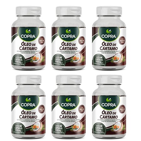Kit 6uni Óleo de Cártamo + Coco 60 cáps - Copra